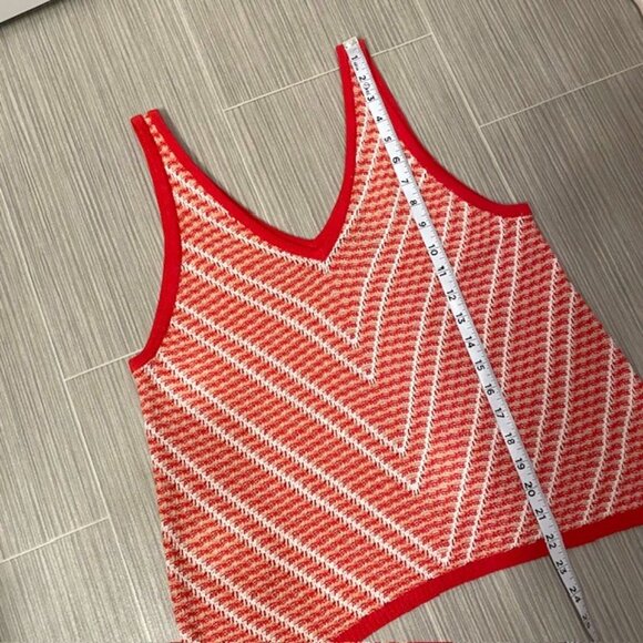 Wrangler Retro Chevron Knit Tank Top Red V-Neck Medium - Picture 16 of 16